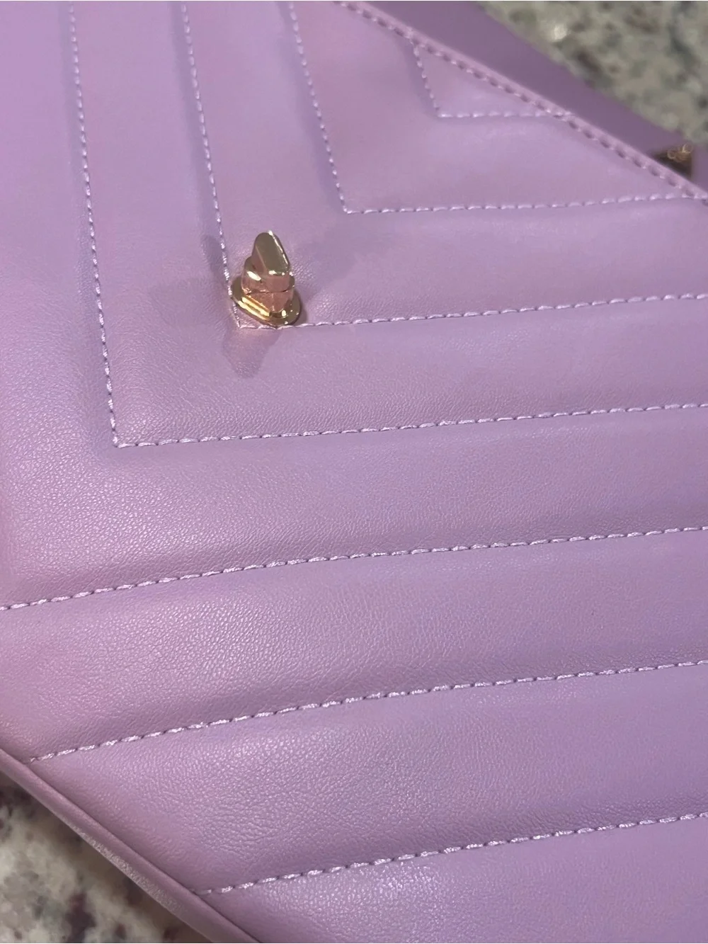 Quilted Lavender Leather Shoulder Bag